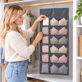 Double Sides Foldable Hanging Storage Bag For Underwear Underpants Socks Dorm Home Wardrobe Wall Organizer