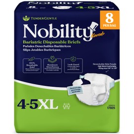 4-5xl Adult Diapers for Women and Men - 8 Bariatric Disposable Briefs with Tabs and Stretchable Side Panels - 100% Breathable with Maximum Absorbency