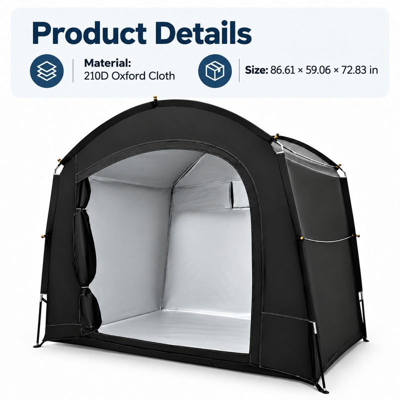 Portable Outdoor Bike Storage Tent, 210D Oxford Cloth Bicycle &