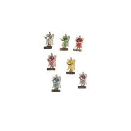 1 inch (2.5cm) Seven Archangels with Cristal Mini Statue Set Angel Figures Weekly Protection
