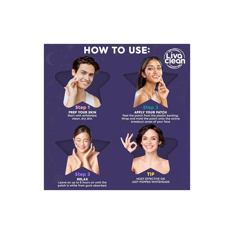 LivaClean 240 Parches para Acne Estrellas Pimple Patch, Parche Hidrocoloide