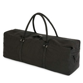 Yoga Studio YS/KitBag/SolidColours/Black Yoga Kit, 71 x 23 x 18 cm, Cotton Yoga Mat Bag with Storage Pockets, YKK Zipper, Black, Size: 71 cm x 23 cm x 18 cm