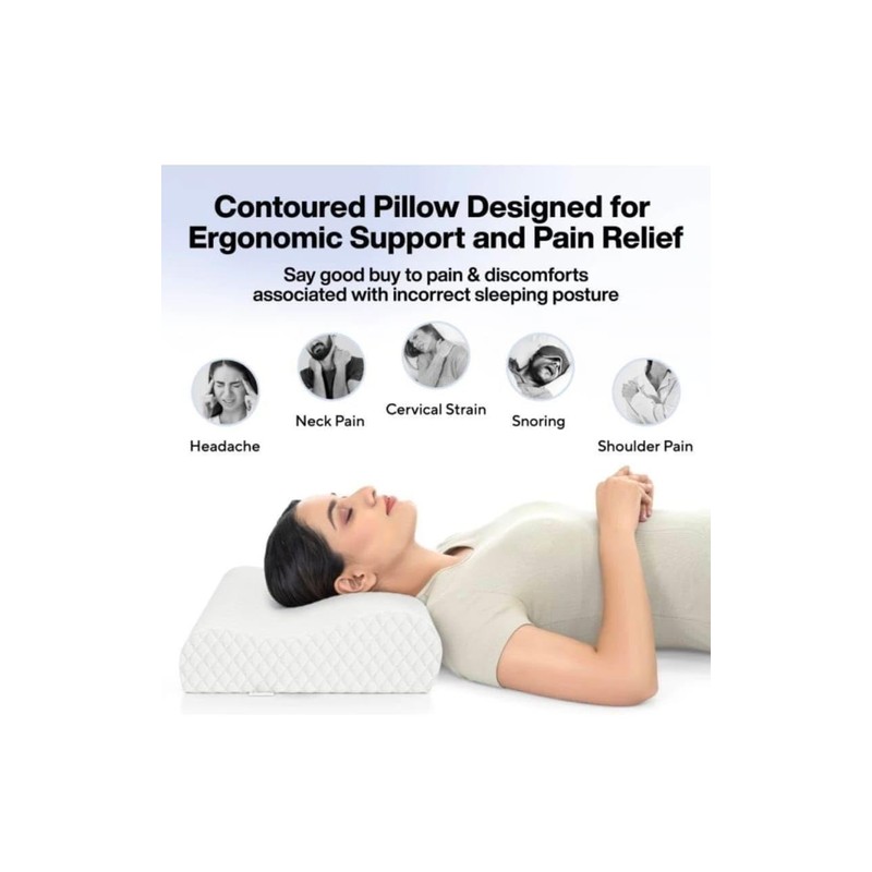 Memory Foam Contour Pillow for Neck Support, Orthopedic Head Shaping,