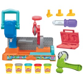 Play-Doh Play-Doh Stamp & Saw Tool Bench Playset, Construction Toys for Boys & Girls 3 Years & Up, Kids Arts & Crafts