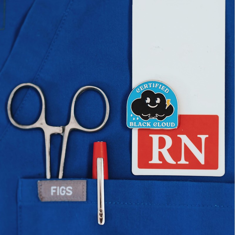 Certified Black Cloud Enamel Badge Reel Lapel Pin | Cute