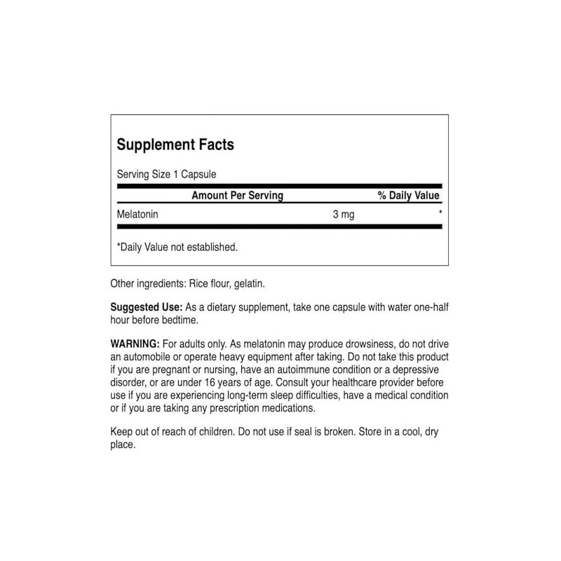 Swanson | Suplemento Alimenticio | Melatonina | 3 mg | 120