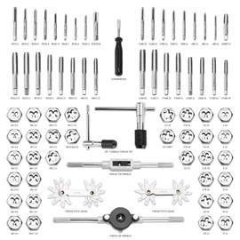 ELUMPLUS 75 PC SAE/Metric Tap and Die Set, for Repairing and Creating Internal and External Thread Standard Coarse Fine