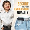 HOLD’EM Kids Belts for Boys Silver Square Buckle - Black