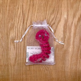 Worry Worm That Cares for You, Or As A Gift for Someone Special! (Pink)