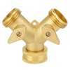 Fdit 3/4 Inch Double Outlet Brass Ball Valve Hose Connector