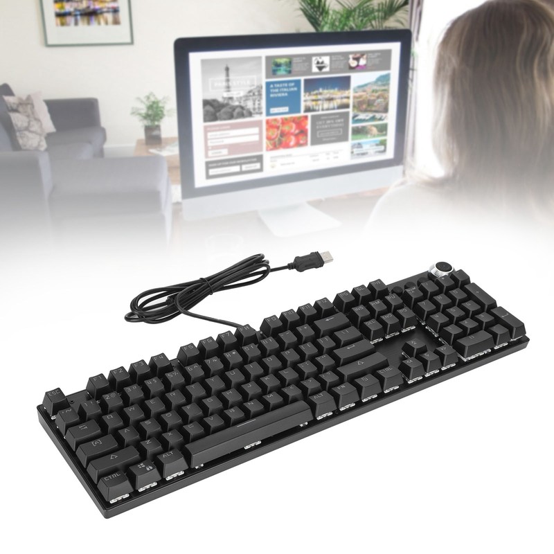 Mechanical Keyboard Wired Gaming Support Backlight Green Axis Keyboard with