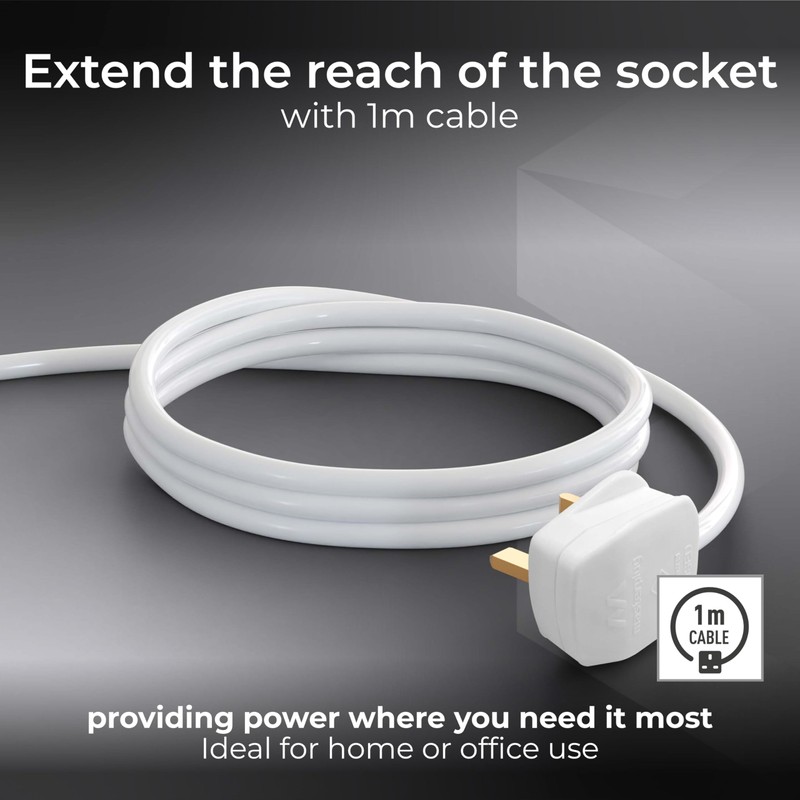 Masterplug Masterplug BFG110N-MP Four Socket Long Extension Lead, 1 Metre,