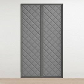 All-Season Entrance Windproof Curtain, Magnetic Door Draft Blocker, Windbreak Screen Gray (90x210)
