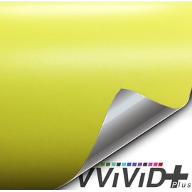 VViViD+ Matte Daytona Yellow Vinyl Wrap Adhesive Film (1ft x 5ft)
