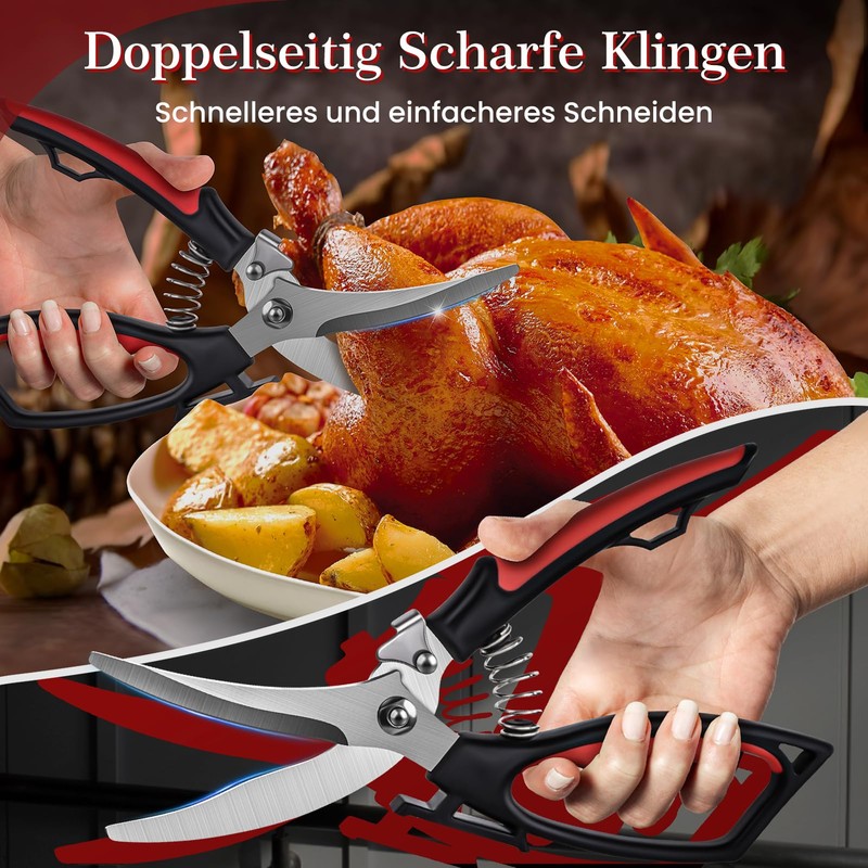 Poultry Scissors, Professional Household Scissors, Kitchen Scissors, Stainless Steel, Heavy