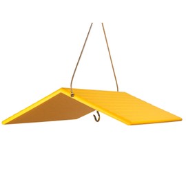 JCs Wildlife Poly Weather Cover - Rain Guard - Hang Bird Feeder or House Underneath for Protection from Rain or Snow - Easy to Clean and Use (Large, Yellow)