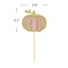 24 Pcs Glitter Pumpkin Cupcake Toppers, Fall Theme Cupcake Decoration