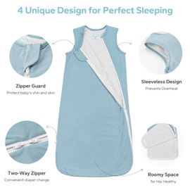 SIMYJOY Baby Sleeping Bag 1.0 Tog 18-36 Months Newborn Bamboo Sleep Sack Toddler Wearable Blanket with 2-Way Zipper, Pink