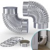 Chiligent 4 Inch 90 Degree Galvanized Dryer Vent Elbow, 2