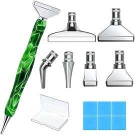 Heyseri 14PCS Diamond Painting Pen, Diamond Art Pens Stainless Steel Metal Pen Tips No Loosen, Resin 5D Diamond Art Accessories and Tools, Comfort Grip Ergonomic