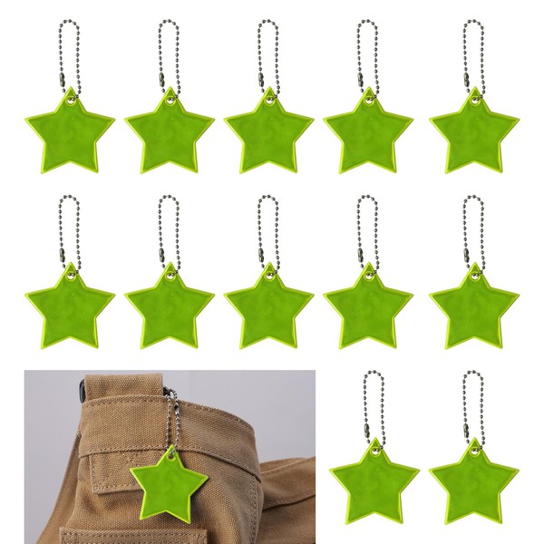 MAYOKIAAR Pack of 12 Safety Reflector Pendants, Reflective Key Fob
