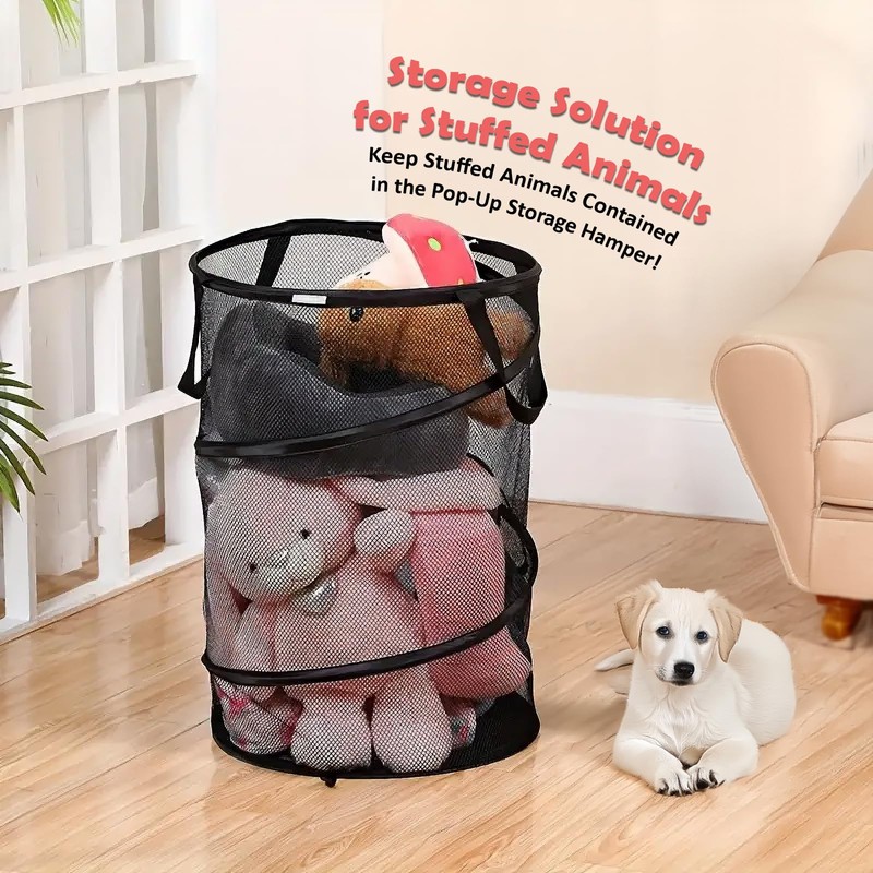 Pop Up Hamper for Laundry Mesh Collapsible Laundry Basket |