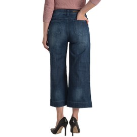 Standards & Practices Women's Denim Wide Leg Patched Pocket Capri Premium Cropped Ankle Jeans Size 27X23