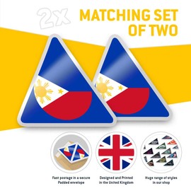2 x Triangle Stickers 10 cm - Philippines Flag Travel Fun Decals for Laptops,Tablets,Luggage,Scrap Booking,Fridges #9165