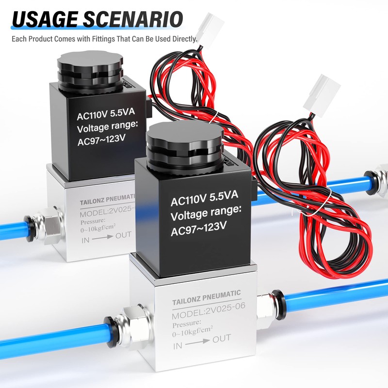 TAILONZ PNEUMATIC 1/8 Inch NPT 110V 2 Way Normally Closed