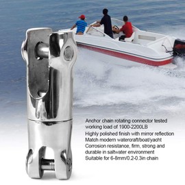 Anchor Chain Swivels Connector Anchor Rotating Connector 8mm Chain Stainless Steel Ship Handware Boat Accessory for 6‑