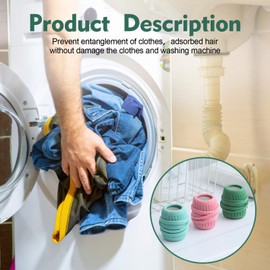 GTUDOR 3Pcs Washing Machine Laundry Ball, Reusable Fabric Softener Ball, Silicone Soft Laundry Dryer Balls for Quick Drying
