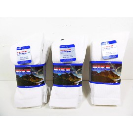 Hike White Cotton Crew Socks 9 Pairs Mens Womens Boys Girls size 9-11 Sport Sock Pair