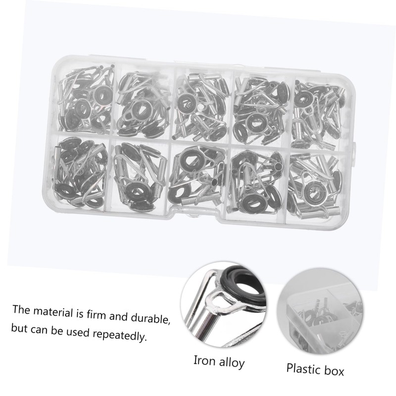 BIUDECO 80pcs Fishing Rod Guide Rings Rod Tips Repair Kit