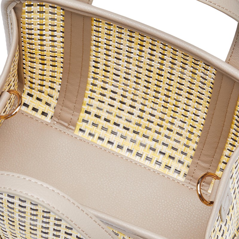 Cooco Shoulder Bag, Faux Leather Mesh Square 2-Way Mini Bag,