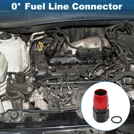 A ABSOPRO Male Flare Reducer Hose Fitting Adapter TF-1001-AN10 0° Fuel Line Connector Aluminum with O-ring Red,Black