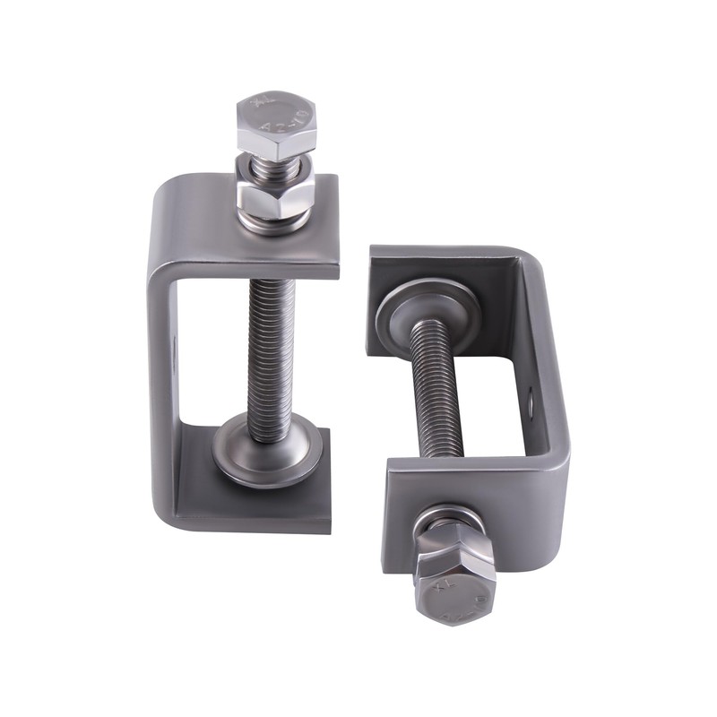 AOMIKITSTU Pack of 2 C Clamps, Silver Lifting Rings C