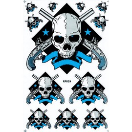 Skull Bones Bone Skull Weapon Sticker Film Weatherproof 1 Sheet 270 x 180 mm