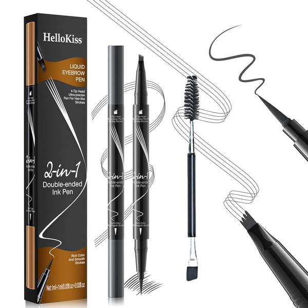 Maycharm 2-in-1 Eyebrow Pencil with 4-Fork Tip & Precision Brush