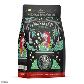 Bones Coffee Company The Nightmare Before Christmas Frog's Breath Flavored Coffee Beans, Whole Bean Coffee Medium Roast Low Acid, Chocolate Mole Flavor (12 oz)