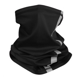 Muka Reflective Stripe Safety Neck Gaiter Face Neckerchief Bandana Scarves for Outdoor Activity Working-Black