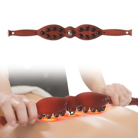 Hikiwin Magnetic Therapy Guasha Massage Tool,Lymphatic Drainage Massage Roller Stick,Stomach Cellulite Massager,Ease Pain Self Body Sculpting,19.7 Inch,1 Piece(15 Beads)