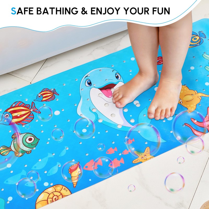Vannokor Baby Bath Mat for Tub Non Slip Kids, 40