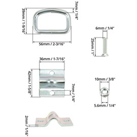 QWORK® 4 Pack Heavy Duty D-Rings Tie Down Anchors, Galvanized Steel Cargo Lashing Ring with Mounting Bracket and Screws for Trailers, Trucks, Boats, Kayak Securement