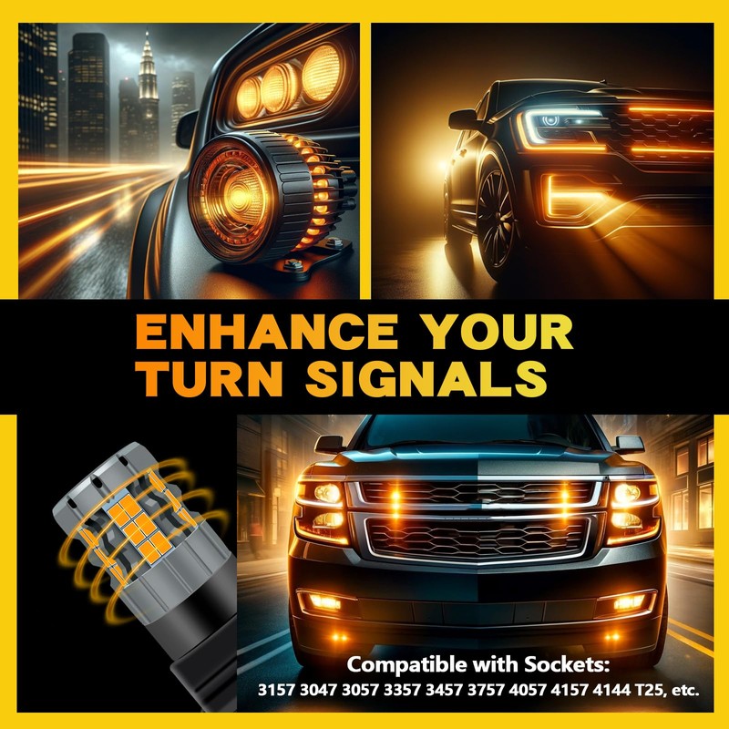 Zyvirexa 3157 LED Turn Signal Bulbs Compatible For Chevy Tahoe