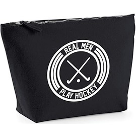 Hippowarehouse Real Men Play Hockey printed make up cosmetic wash bag 18x19x9cm