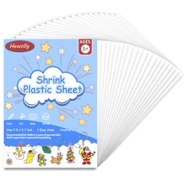 Hewolly 36 PCS Shrink Plastic Sheets, 7.9 x 5.7 inch / 20 x 14.5 cm, Perfect for Kids Creative Craft, DIY Crafts and Creative Projects for Kids