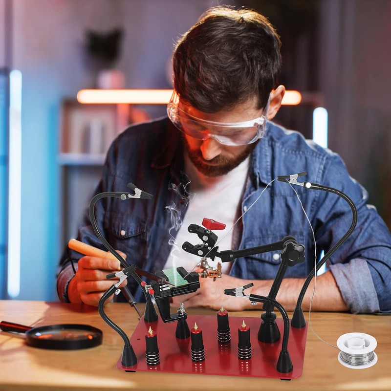 Helping Hands Soldering Magnetic Third Helper hand Station with 4