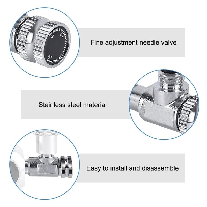 DONGKER Fish Tank CO2 Needle Check Valve,Stainless Steel Microdosing Valve