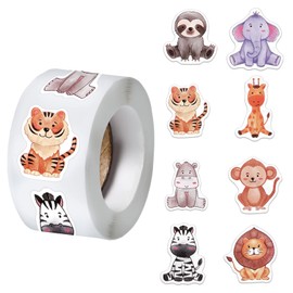 XLIUAX 500 Pcs Cute Animal Stickers, Forest Jungle Animal Decal Reward Sticker Incentives Motivational Stickers Envelope Seals for Craft Laptop Water Bottle Skateboard