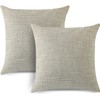 JOTOM 2er Set Leinen Kissenbezüge, Dekorative Weich Einfarbig Wurf Kissenbezug